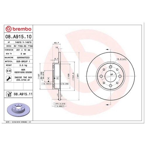 Brembo bremsscheiben 1 - brembo, +